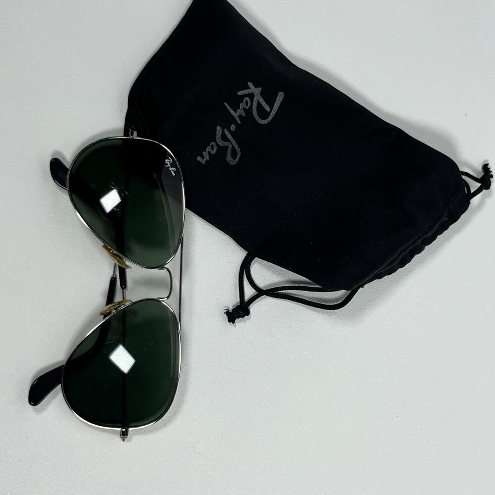 RAY BAN Sunglasses Metal Aviator Gray Full Frame RB3025 W0879 58-14 Green